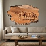 Wall Stickers: Wall Hole Camels in the Desert 4