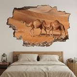 Wall Stickers: Wall Hole Camels in the Desert 5