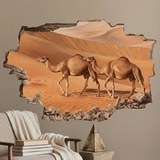 Wall Stickers: Wall Hole Camels in the Desert 6