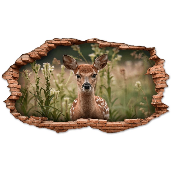 Wall Stickers: Wall Hole Forest Fawn