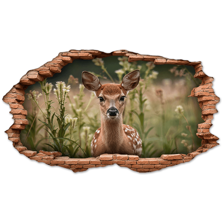 Wall Stickers: Wall Hole Forest Fawn