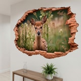 Wall Stickers: Wall Hole Forest Fawn 3