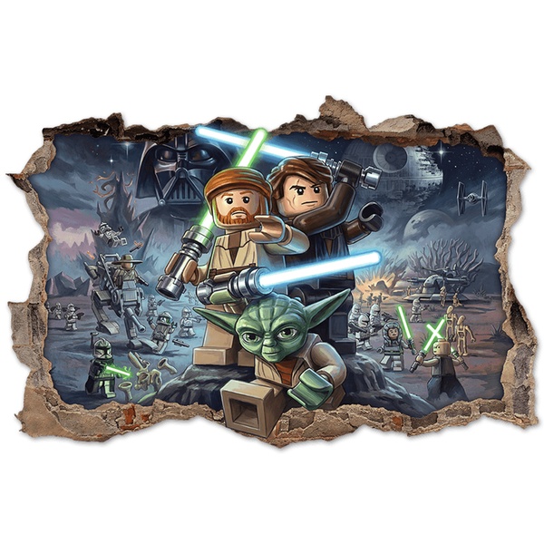 Stickers for Kids: Wall Hole Lego Star Wars Jedi Masters