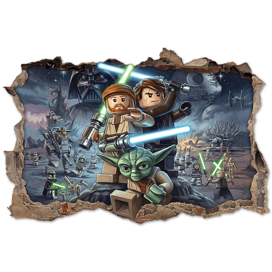 Stickers for Kids: Wall Hole Lego Star Wars Jedi Masters