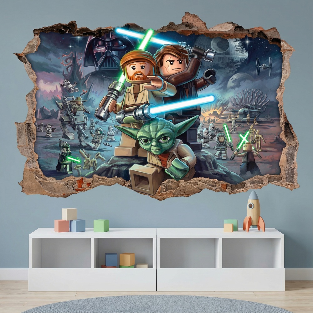 Stickers for Kids: Wall Hole Lego Star Wars Jedi Masters