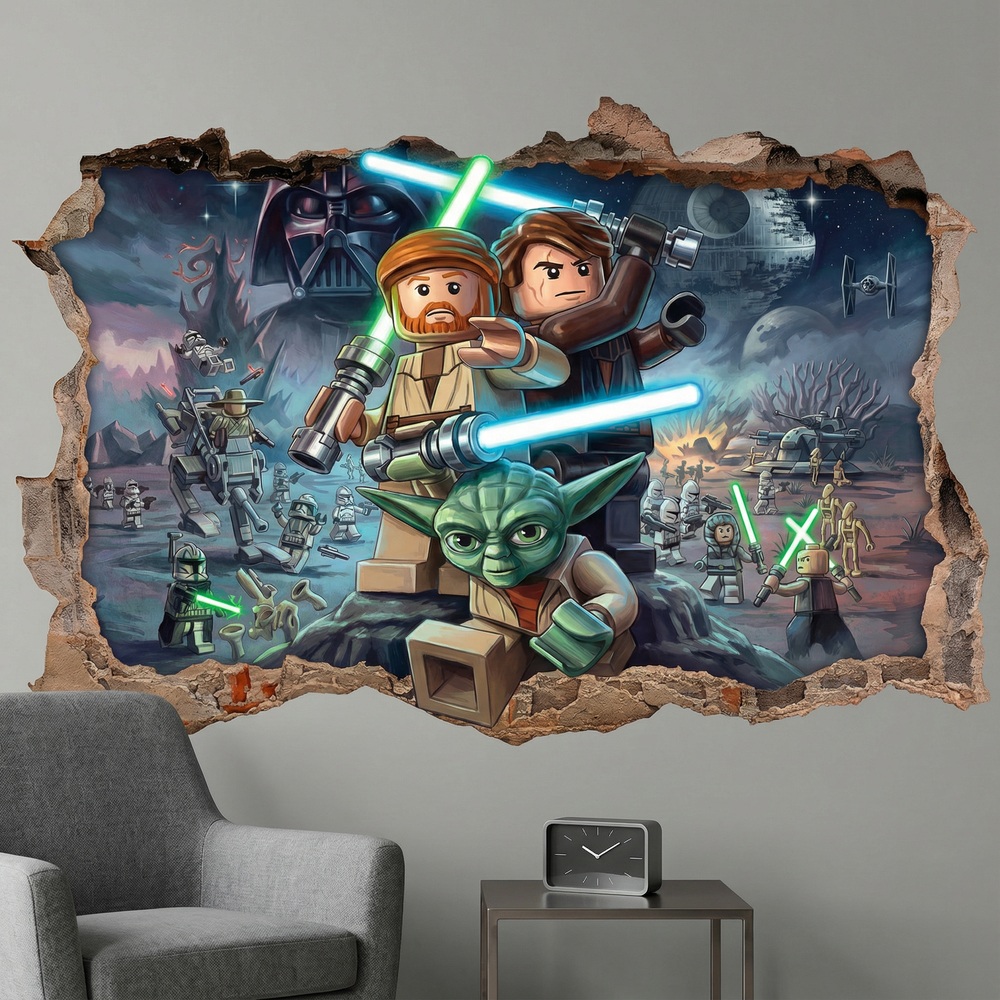 Stickers for Kids: Wall Hole Lego Star Wars Jedi Masters
