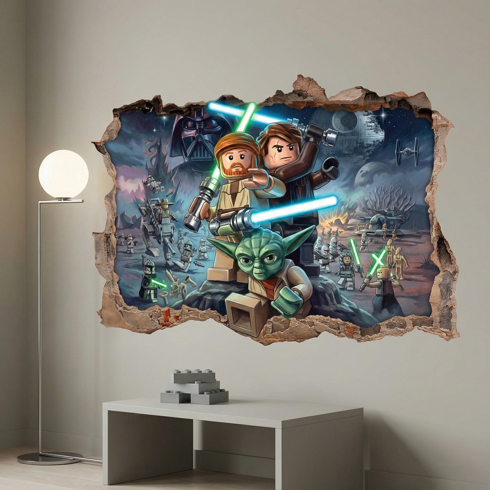 Stickers for Kids: Wall Hole Lego Star Wars Jedi Masters
