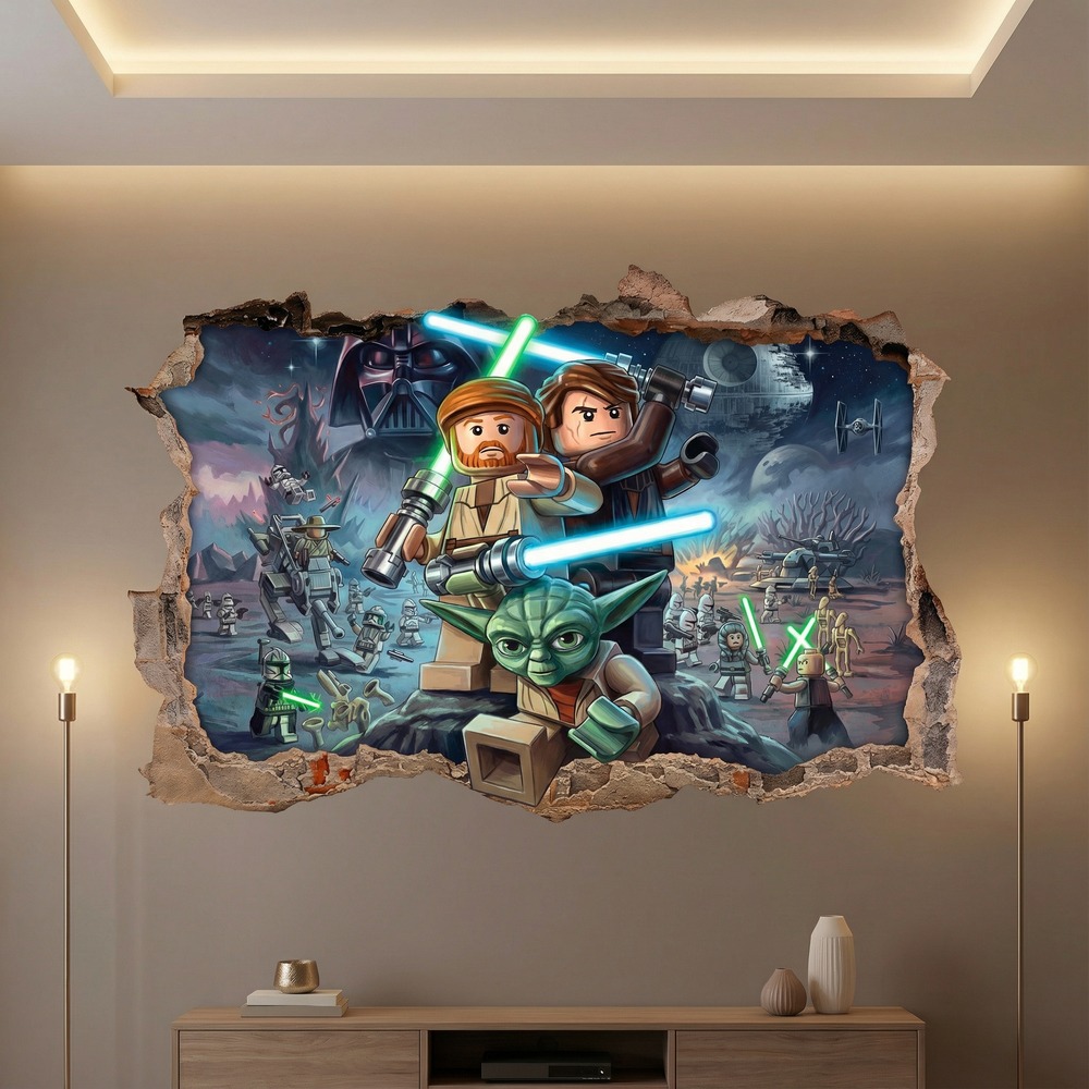 Stickers for Kids: Wall Hole Lego Star Wars Jedi Masters