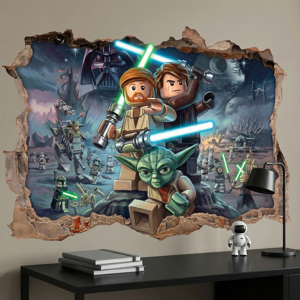 Stickers for Kids: Wall Hole Lego Star Wars Jedi Masters