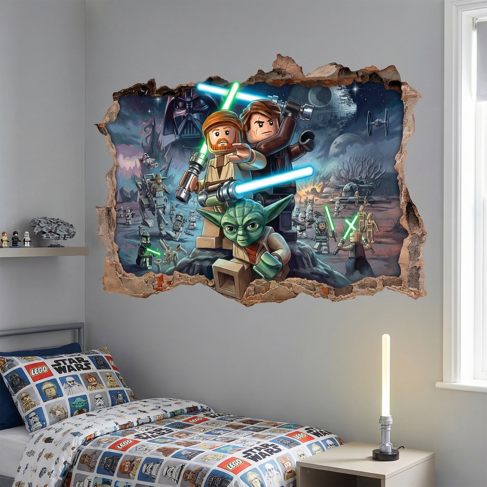 Stickers for Kids: Wall Hole Lego Star Wars Jedi Masters