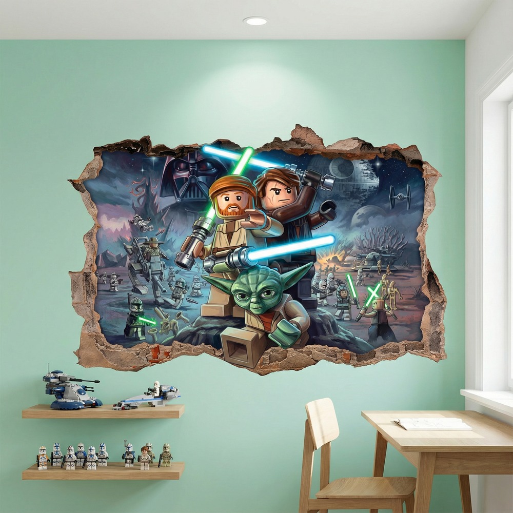 Stickers for Kids: Wall Hole Lego Star Wars Jedi Masters