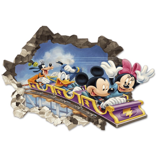 Stickers for Kids: Wall Hole Mickey Mouse Friends Roller Coaster