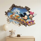 Stickers for Kids: Wall Hole Mickey Mouse Friends Roller Coaster 3