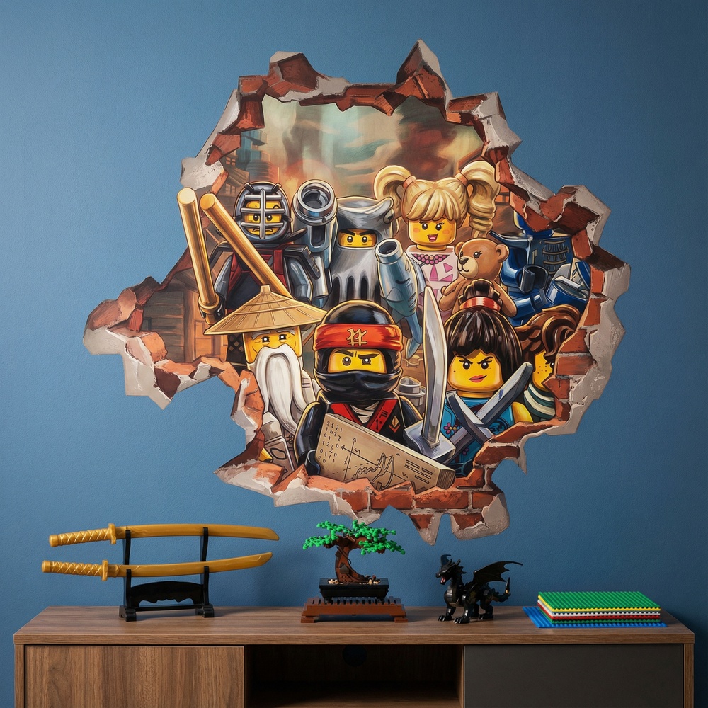 Stickers for Kids: Wall Hole Lego Ninjago Heroes