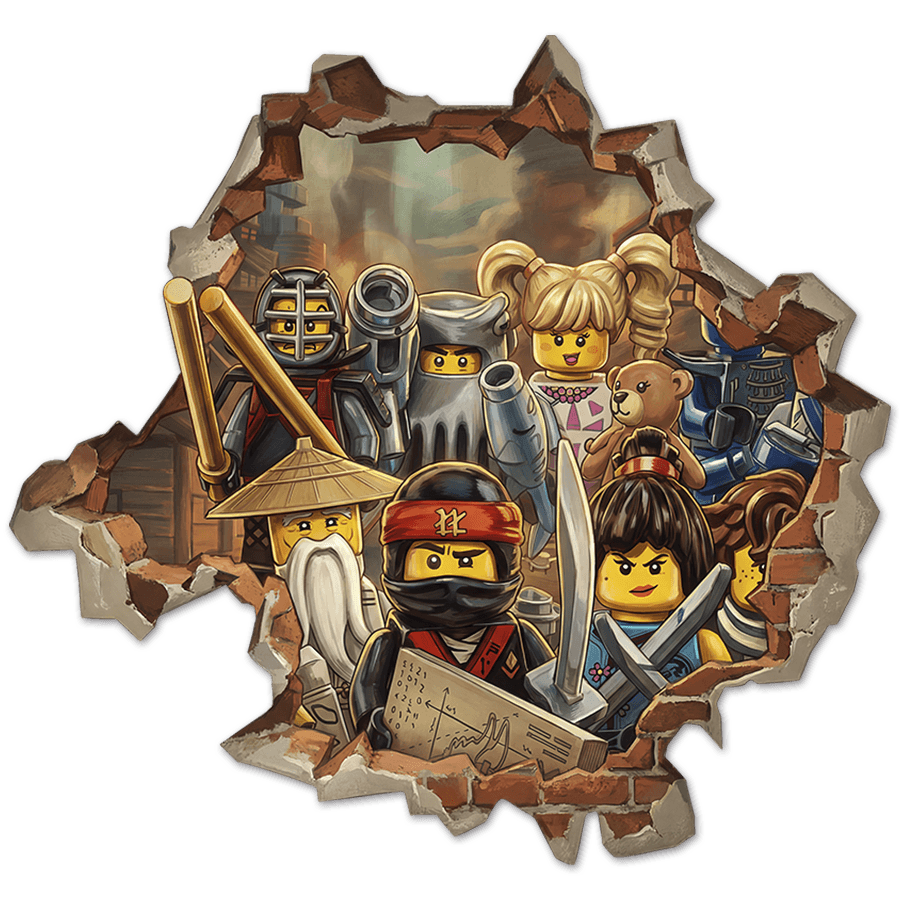 Stickers for Kids: Wall Hole Lego Ninjago Heroes