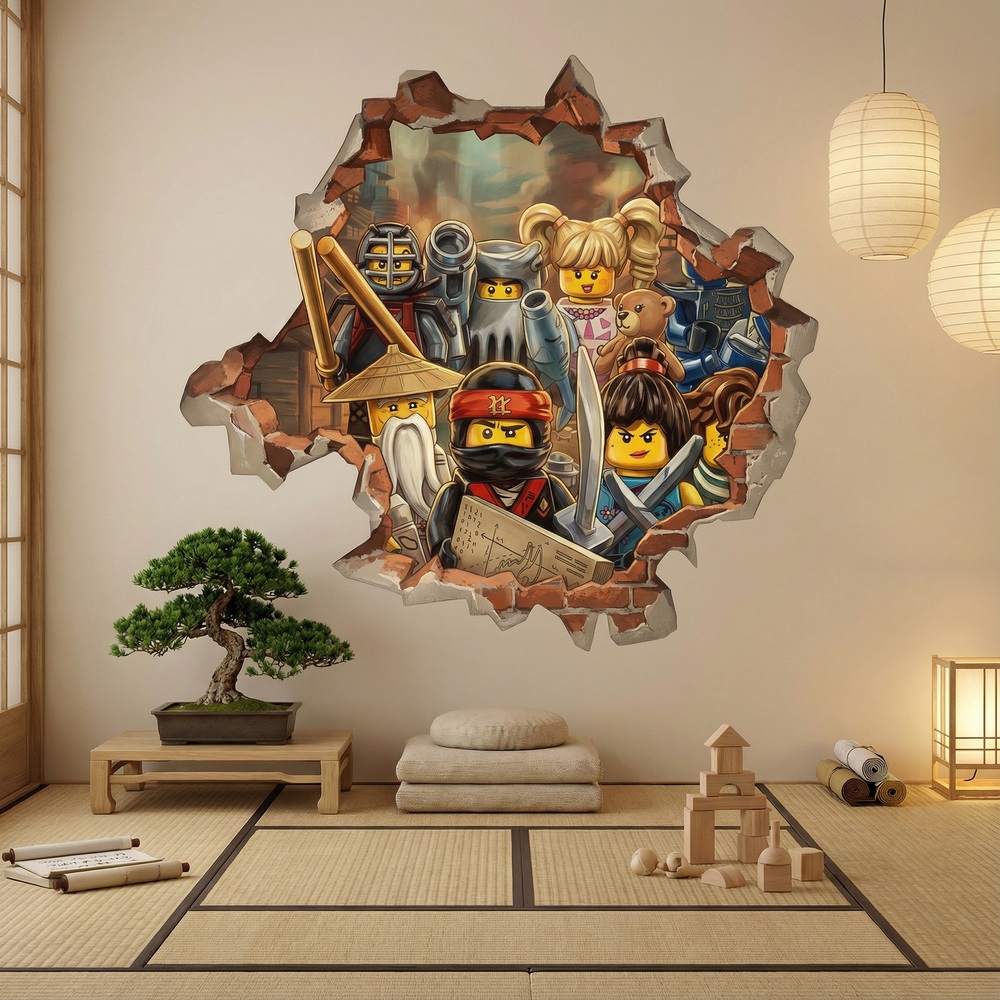 Stickers for Kids: Wall Hole Lego Ninjago Heroes