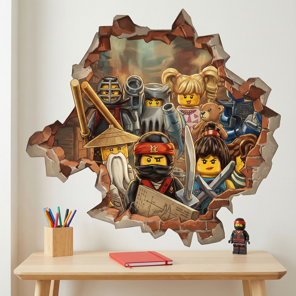 Stickers for Kids: Wall Hole Lego Ninjago Heroes