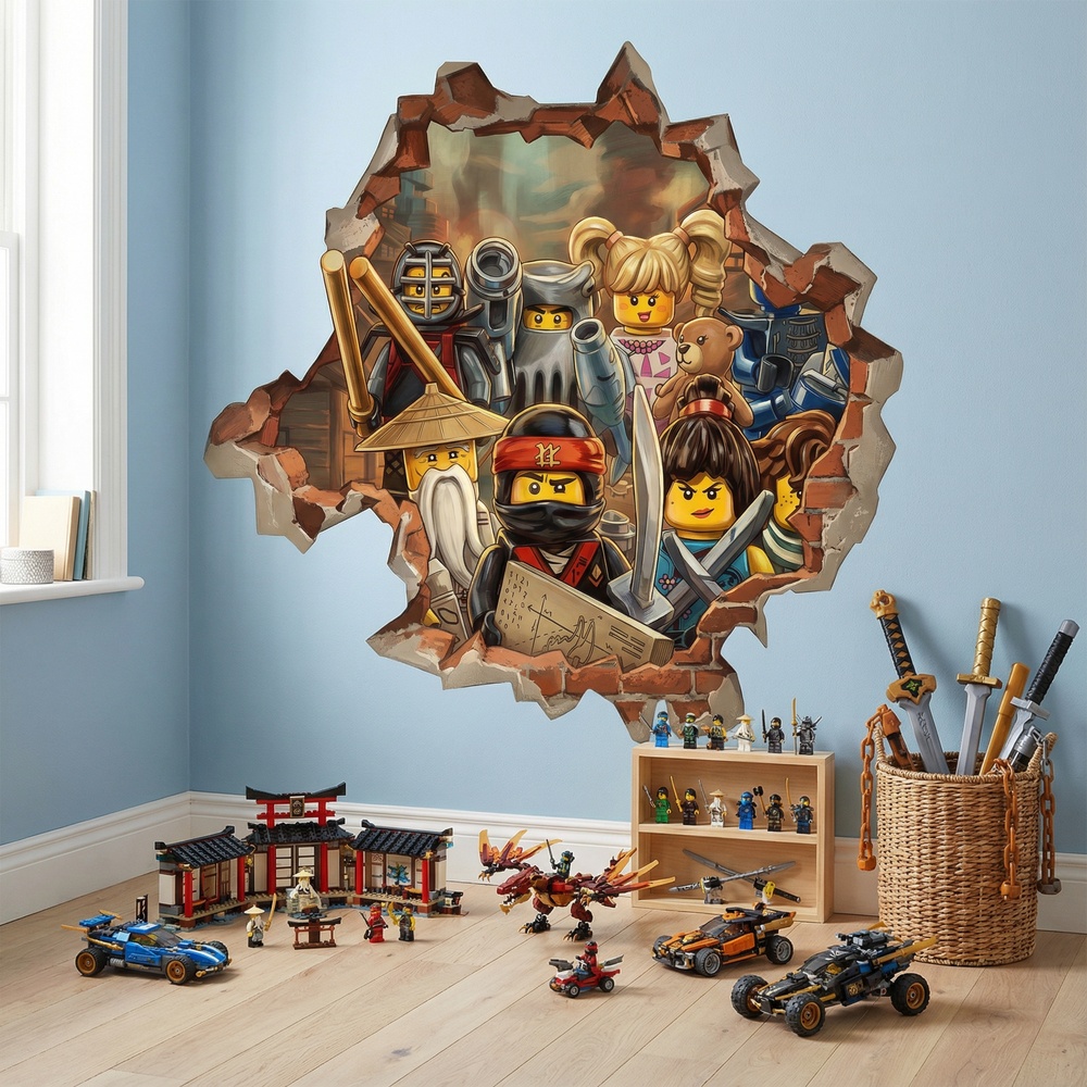 Stickers for Kids: Wall Hole Lego Ninjago Heroes