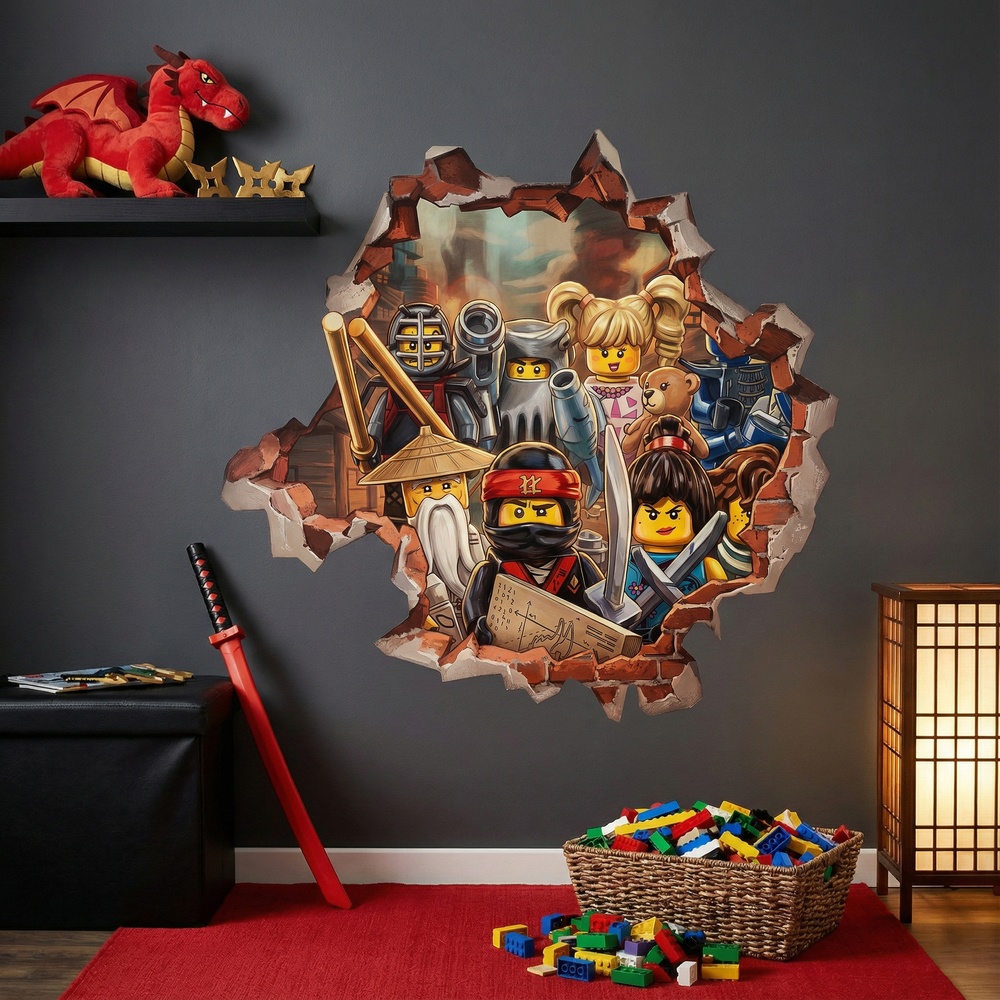 Stickers for Kids: Wall Hole Lego Ninjago Heroes