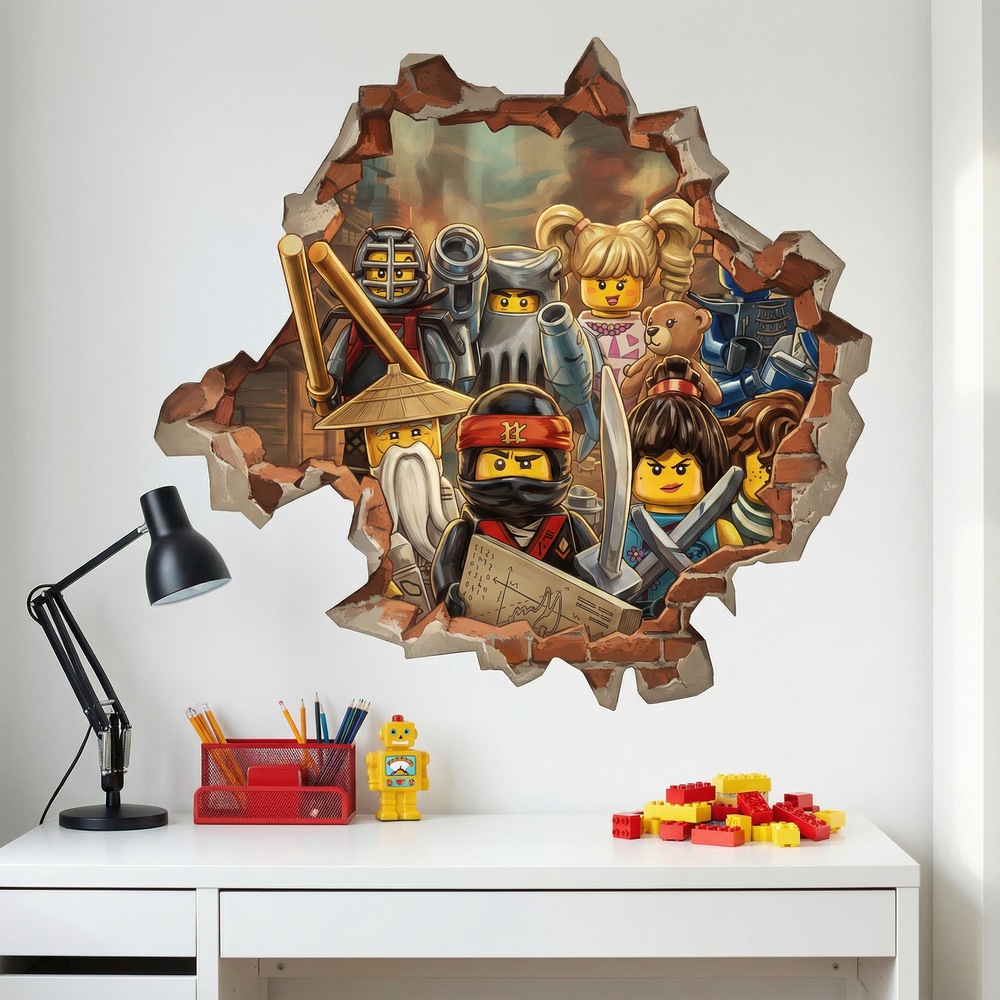 Stickers for Kids: Wall Hole Lego Ninjago Heroes