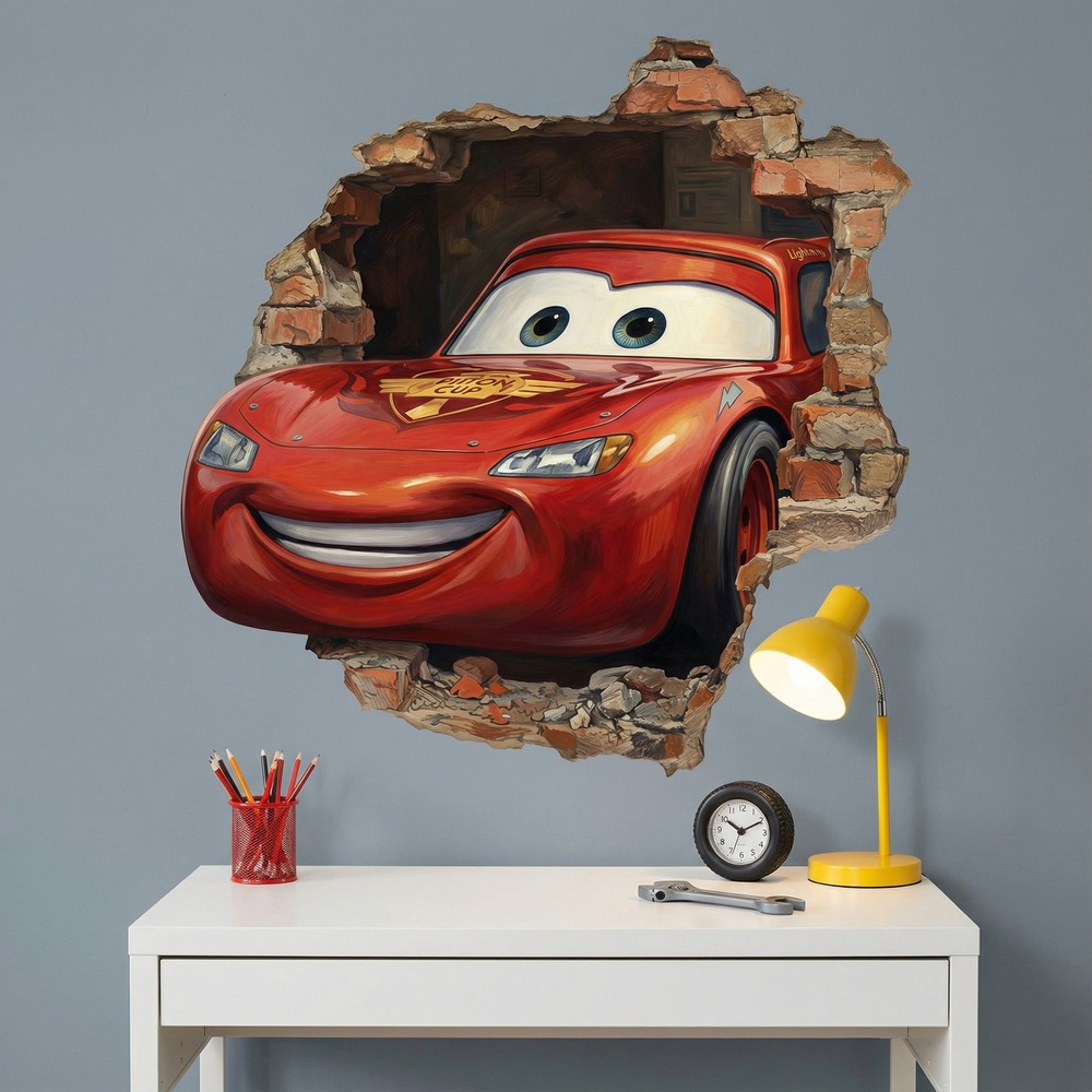 Stickers for Kids: Wall Hole Lightning McQueen Pixar Cars