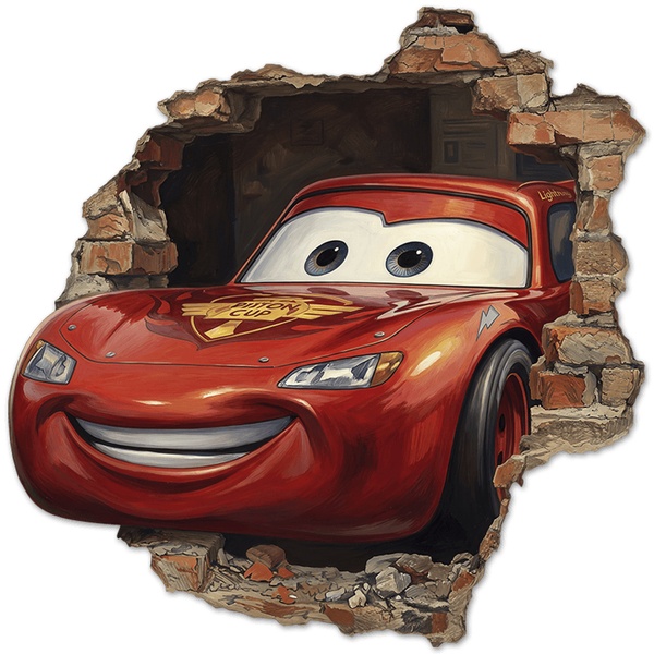 Stickers for Kids: Wall Hole Lightning McQueen Pixar Cars