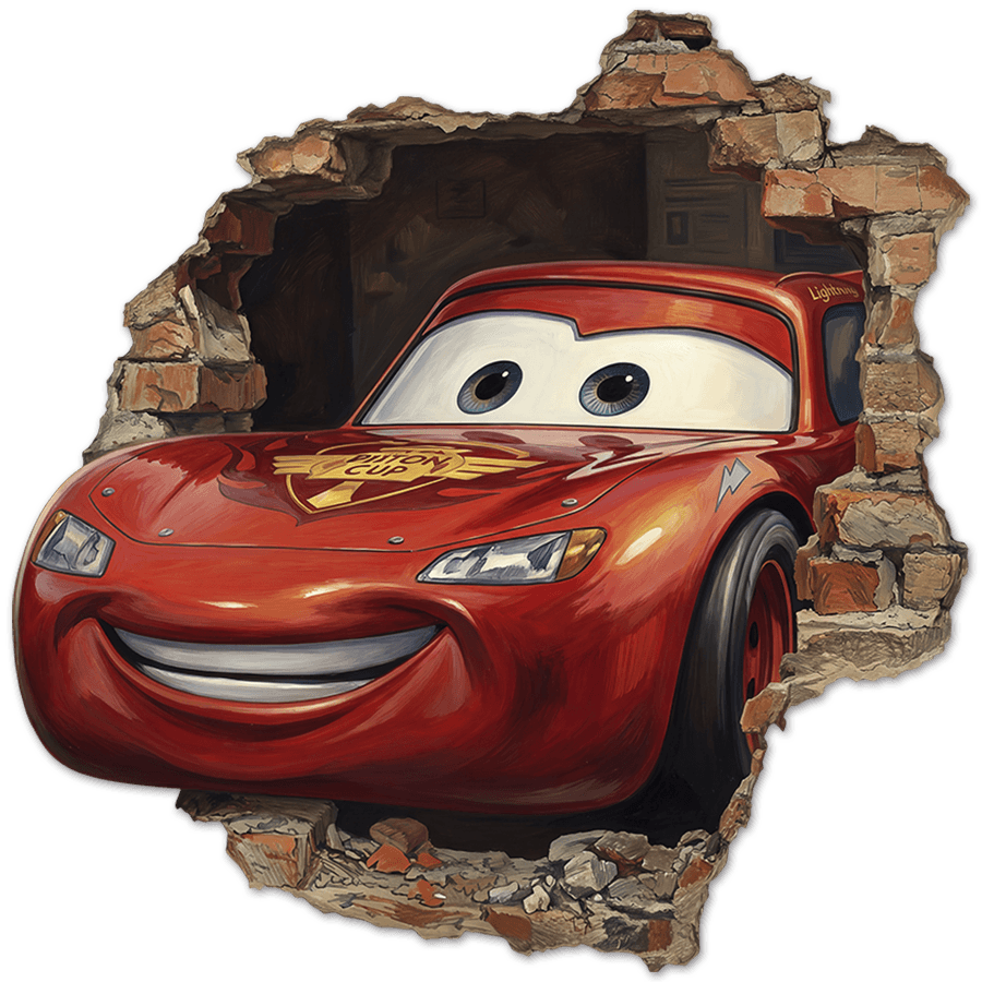 Stickers for Kids: Wall Hole Lightning McQueen Pixar Cars