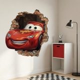 Stickers for Kids: Wall Hole Lightning McQueen Pixar Cars 4