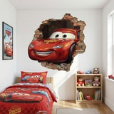 Stickers for Kids: Wall Hole Lightning McQueen Pixar Cars 6