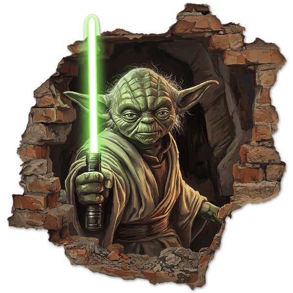Wall Stickers: Wall Hole Master Yoda Star Wars
