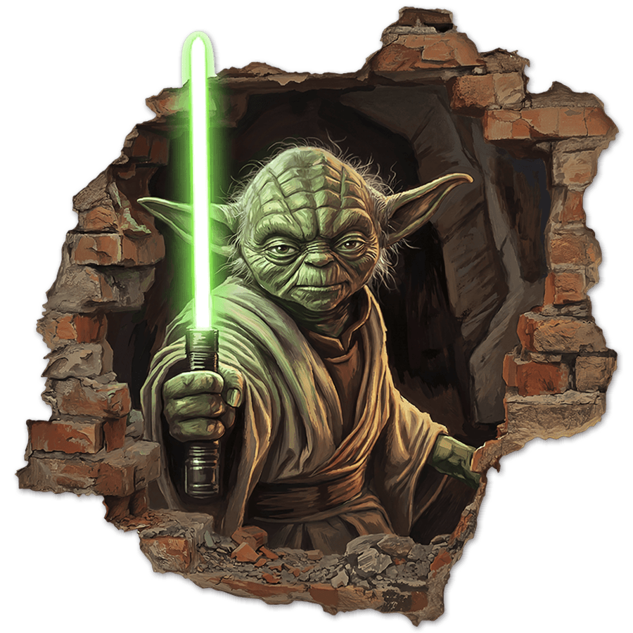 Wall Stickers: Wall Hole Master Yoda Star Wars