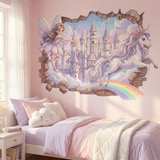 Stickers for Kids: Wall Hole Fairy, Castle and Unicorn 3