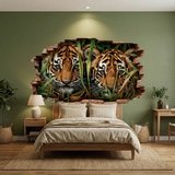 Wall Stickers: Wall Hole Tiger Cubs 3