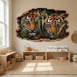Wall Stickers: Wall Hole Tiger Cubs 5