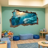 Wall Stickers: Wall Hole Dolphins Undersea 5
