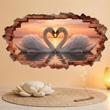 Wall Stickers: Wall Hole Swans Heart 4