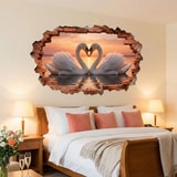 Wall Stickers: Wall Hole Swans Heart 7