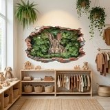 Wall Stickers: Wall Hole Rabbit Clovers 3