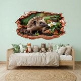 Wall Stickers: Wall Hole Hedgehog Daisy 4