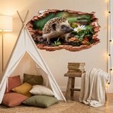 Wall Stickers: Wall Hole Hedgehog Daisy 5