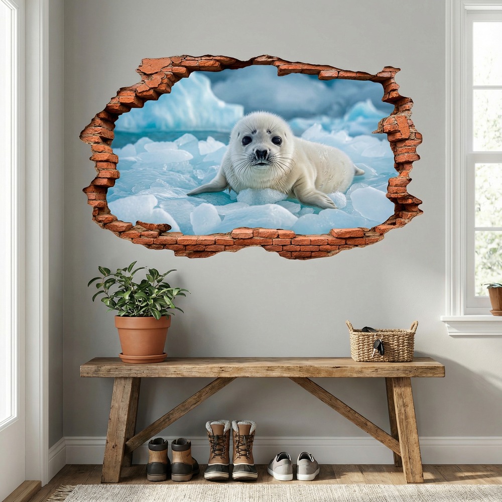 Wall Stickers: Wall Hole Baby Seal