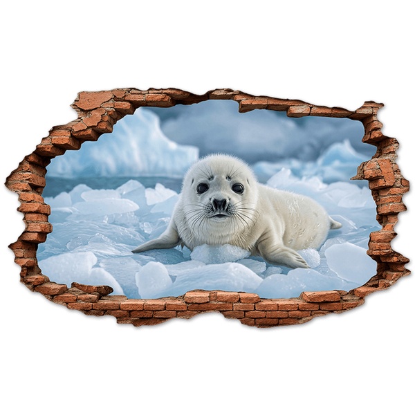 Wall Stickers: Wall Hole Baby Seal
