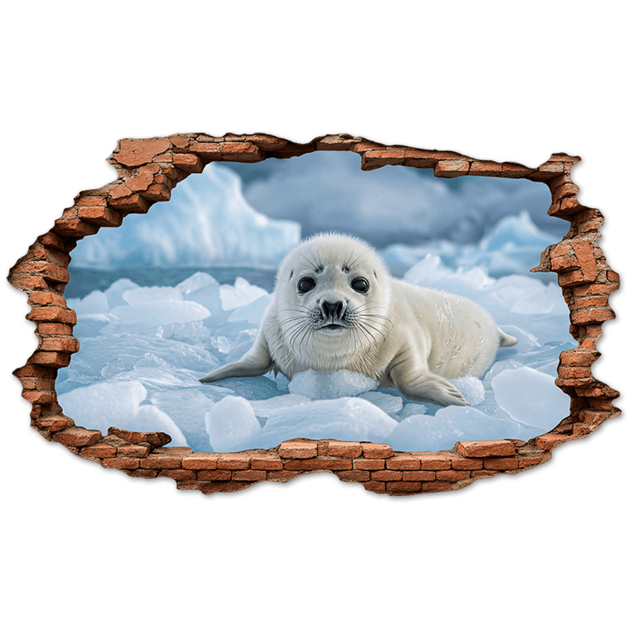 Wall Stickers: Wall Hole Baby Seal