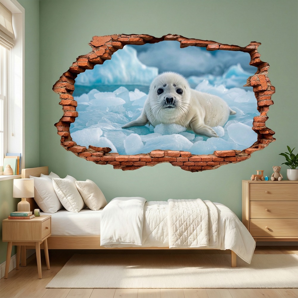 Wall Stickers: Wall Hole Baby Seal