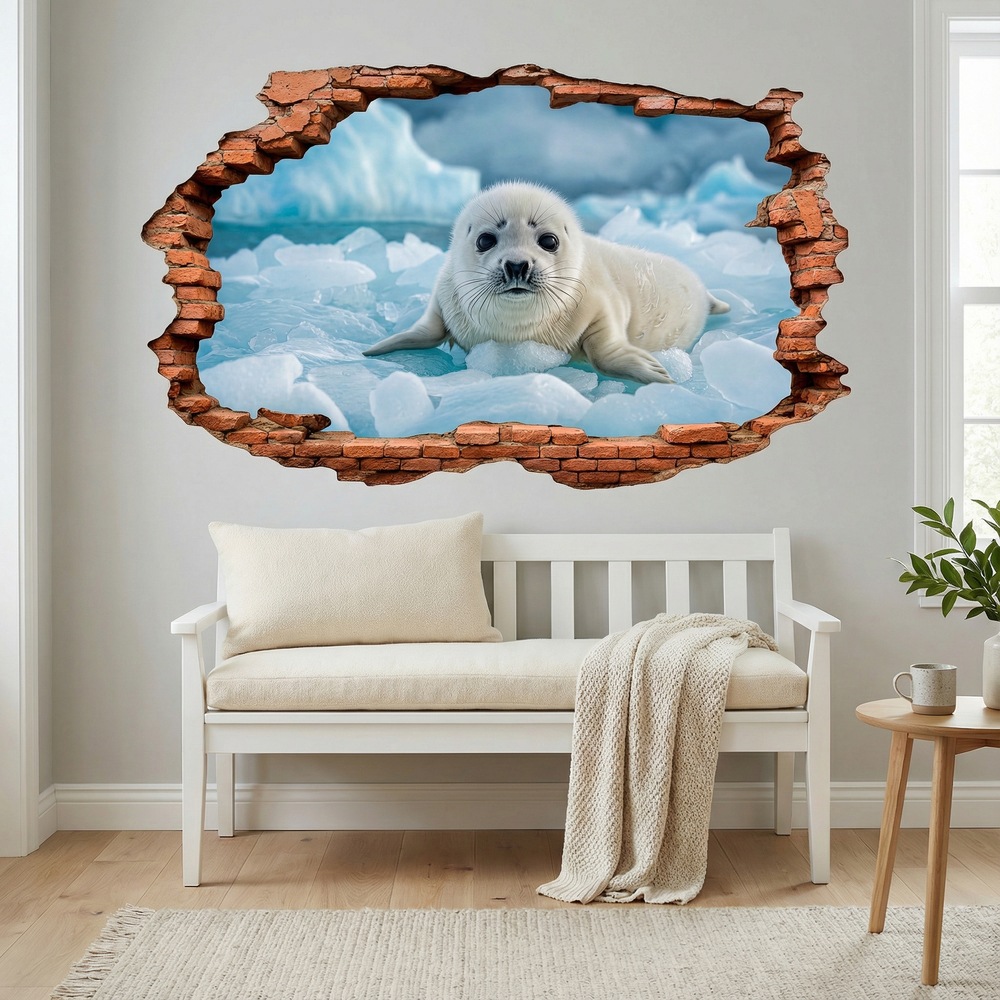 Wall Stickers: Wall Hole Baby Seal