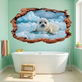 Wall Stickers: Wall Hole Baby Seal 5
