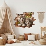 Wall Stickers: Wall Hole Kittens Butterflies 6