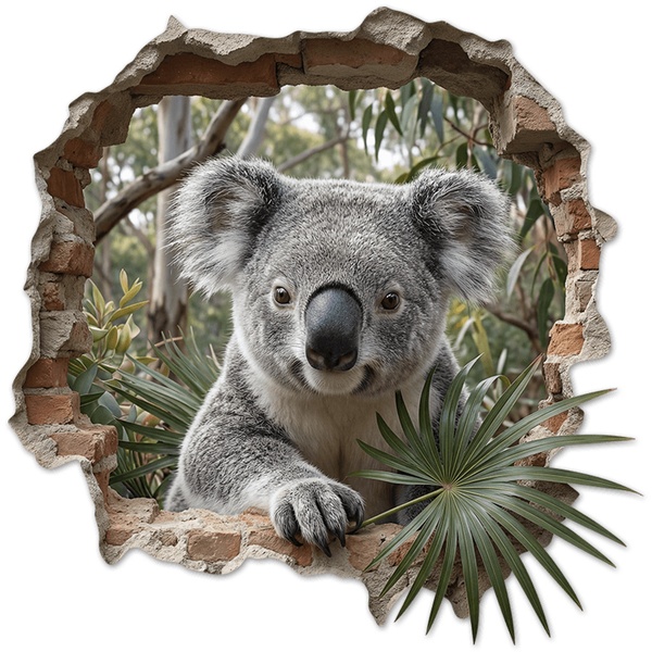 Wall Stickers: Wall Hole Koala in the Eucalyptus