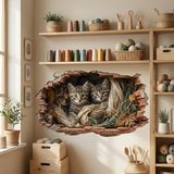 Wall Stickers: Wall Hole Kittens Ropes 4