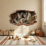 Wall Stickers: Wall Hole Kittens Ropes 7